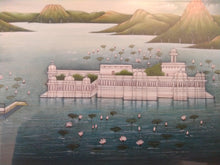 Load image into Gallery viewer, Hand Painted Lake Palace Detail History Miniature Painting India Framed Artwork - ArtUdaipur
