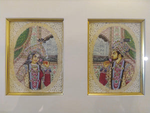 Hand Painted Mughal Mogul Bahadur Shah Zahan Mumtaz Miniature Painting Art - ArtUdaipur