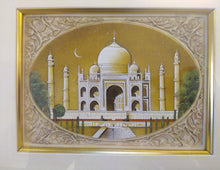 Load image into Gallery viewer, Hand Painted Taj Mahal Monument History Miniature Painting India Framed Artwork Mughal - ArtUdaipur
