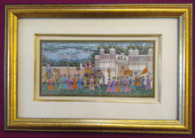 Load image into Gallery viewer, Hand Painted Synthetic Ivory Procession Rare Miniature Painting India Artwork Framed - ArtUdaipur
