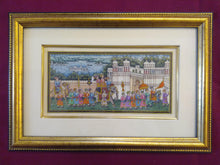Load image into Gallery viewer, Hand Painted Synthetic Ivory Procession Rare Miniature Painting India Artwork Framed - ArtUdaipur
