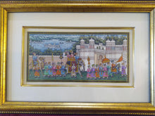 Load image into Gallery viewer, Hand Painted Synthetic Ivory Procession Rare Miniature Painting India Artwork Framed - ArtUdaipur
