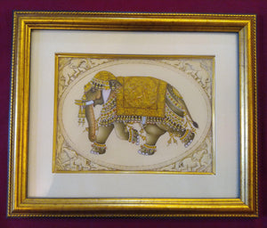 Hand Painted Elephant Decor Rare Detailed Miniature Painting India Artwork Animal Fine Art - ArtUdaipur
