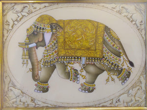 Hand Painted Elephant Decor Rare Detailed Miniature Painting India Artwork Animal Fine Art - ArtUdaipur