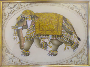 Hand Painted Elephant Decor Rare Detailed Miniature Painting India Artwork Animal Fine Art - ArtUdaipur