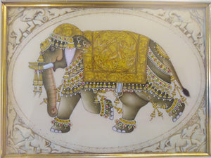 Hand Painted Elephant Decor Rare Detailed Miniature Painting India Artwork Animal Fine Art - ArtUdaipur