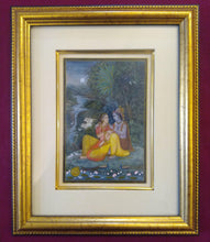 Load image into Gallery viewer, Krishna Radha Indian Miniature Painting Living Room Original Framed - ArtUdaipur
