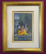 Load image into Gallery viewer, Krishna Radha Indian Miniature Painting Living Room Original Framed - ArtUdaipur
