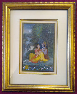 Art Original Indian Miniature Painting for Bed Room Framed Romantic - ArtUdaipur