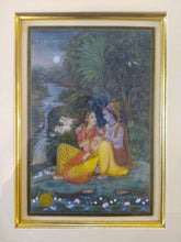 Load image into Gallery viewer, Krishna Radha Indian Miniature Painting Living Room Original Framed - ArtUdaipur
