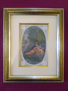 Painting For Home Wall Original Krishna Radha Framed Miniature - ArtUdaipur
