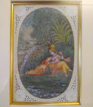 Load image into Gallery viewer, Painting For Home Wall Original Krishna Radha Framed Miniature - ArtUdaipur
