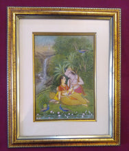Load image into Gallery viewer, Art for Home Framed Painting Indian Miniature Original Krishna Radha - ArtUdaipur
