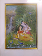 Load image into Gallery viewer, Art for Home Framed Painting Indian Miniature Original Krishna Radha - ArtUdaipur
