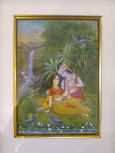 Load image into Gallery viewer, Art for Home Framed Painting Indian Miniature Original Krishna Radha - ArtUdaipur
