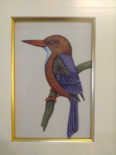 Load image into Gallery viewer, Exotic Framed KingFisher Bird Indian Miniature Painting Gold - ArtUdaipur
