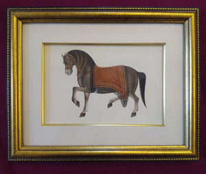 Hand Painted Horse Decor Rare Detailed Miniature Painting India Artwork Animals - ArtUdaipur