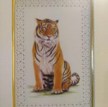 Load image into Gallery viewer, Hand Painted Tiger Decor Rare Detailed Miniature Painting India Art Animals - ArtUdaipur
