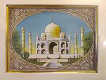 Load image into Gallery viewer, Hand Painted Taj Mahal Monument History Miniature Painting India Framed Artwork - ArtUdaipur
