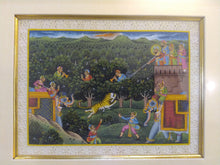 Load image into Gallery viewer, Framed Animal Hunting Battle Scene Painting with Deep Meaning India - ArtUdaipur
