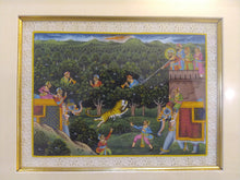 Load image into Gallery viewer, Framed Animal Hunting Battle Scene Painting with Deep Meaning India - ArtUdaipur
