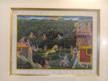 Load image into Gallery viewer, Framed Animal Hunting Battle Scene Painting with Deep Meaning India - ArtUdaipur
