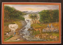Load image into Gallery viewer, Handmade Jungle Scene Finest Wall Decor Indian Miniature Painting
