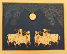 Load image into Gallery viewer, Golden Cows Finest Indian Handmade Pichwai Miniature Painting

