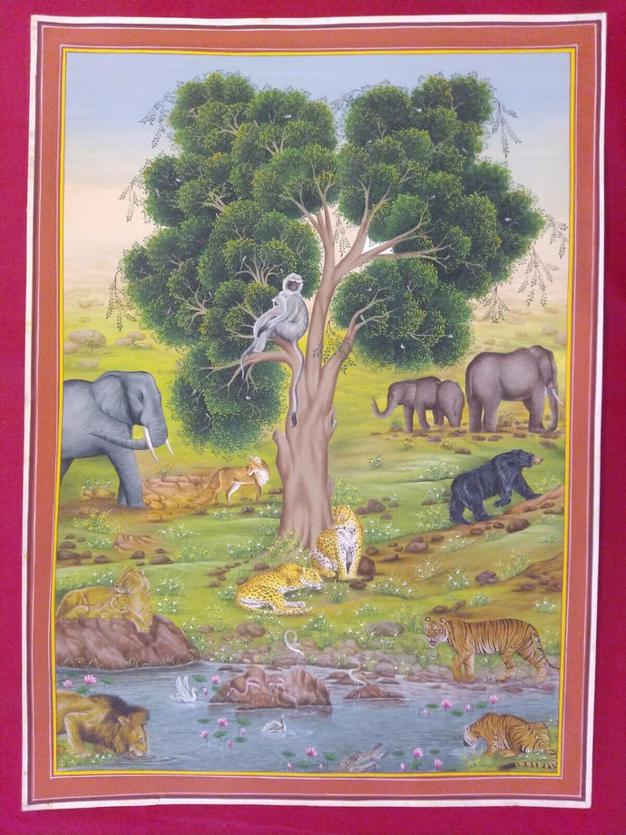 Tree of Life Handmade 21 by 14 Inches Wall Decor Miniature Painting