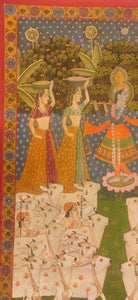 Krishna Cow Pichwai Painting