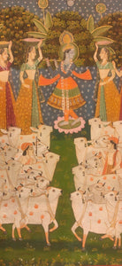 Krishna Radha Pichwai Cloth Painting