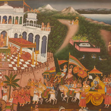Load image into Gallery viewer, Lord Neminatha Large Krishna Pichwai Procession Painting Miniature Art
