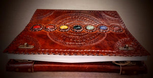 Large Leather Bound 7 Stone Notebook