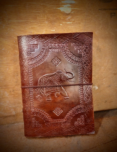 Elephant EMbossed Large Leather bound Journal