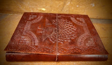 Load image into Gallery viewer, Peacock Embossed Large Leather Diary notebook
