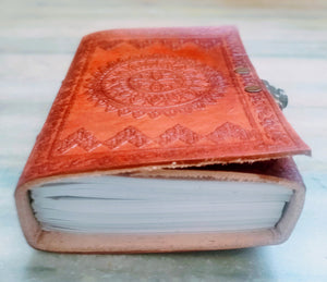 Buy Chakra Embossed Small Size Vintage Leather Journal Diary With Lock