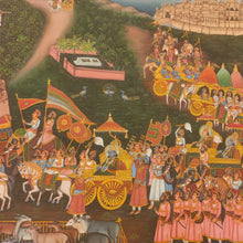 Load image into Gallery viewer, Lord Neminatha Large Krishna Pichwai Procession Painting Miniature Art
