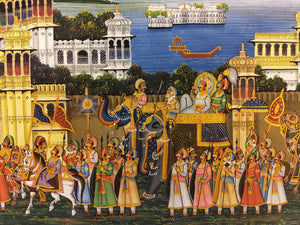Royal Handmade Procession Painting Fine Art Work of Udaipur