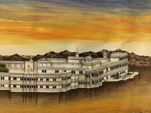 Lake Palace Udaipur 14 by 21 Inches Finest Art Work on Paper