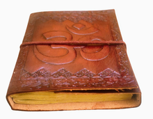 Load image into Gallery viewer, Om Embossed Leather Notebook
