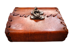 Handcrafted Locked Vintage Leather Bound Journal - 100 Unlined Refillable Pages
