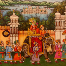 Load image into Gallery viewer, Indian King Maharajah Procession Miniature Painting Traditional Art
