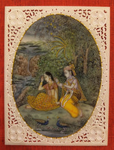 Load image into Gallery viewer, Radha Krishna Love Scene Finest Intricate Miniature Painting
