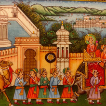 Load image into Gallery viewer, Indian King Maharajah Procession Miniature Painting Traditional Art
