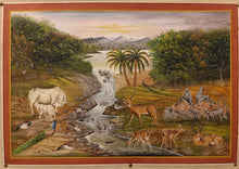 Load image into Gallery viewer, Handmade Jungle Scene Finest Wall Decor Indian Miniature Painting

