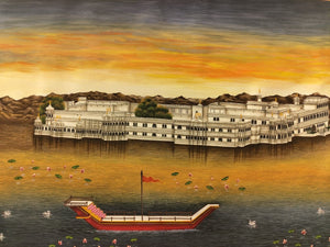 Lake Palace Udaipur 14 by 21 Inches Finest Art Work on Paper