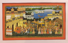 Load image into Gallery viewer, Royal Handmade Procession Painting Fine Art Work of Udaipur
