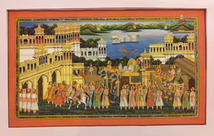 Royal Handmade Procession Painting Fine Art Work of Udaipur