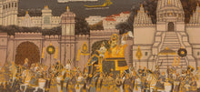 Load image into Gallery viewer, Large Hand Painted Udaipur City Procession Indian Miniature Painting Art
