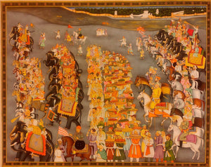 Handmade Shah Jahan Padshahnama Finest Wall Decor Large Art Work